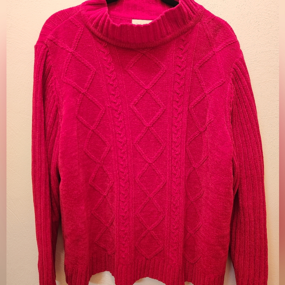 Studio Works Red Cableknit Sweater Size 2X